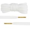 Flat Cotton White Shoelaces with Gold Tips