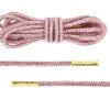 Rope Rose Gold Rhinestone Shoe Laces with Gold Aglets