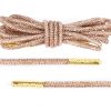 Rope Champagne Rhinestone Shoe Laces with Gold Aglets
