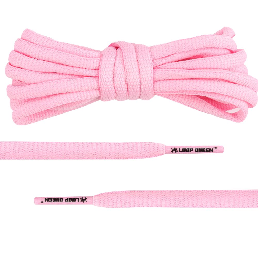 Pink Oval Shoelaces with Clear Plastic Tips