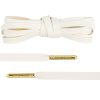 Luxury Leather White Shoe Lace with Gold Tips