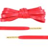 Luxury Red Leather Shoelaces with Gold Tips