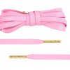 Luxury Light Pink Leather Shoelaces with Gold Tips