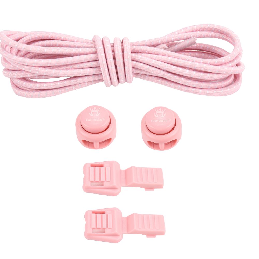 Light Pink Striped No-Tie Laces - 47 inches